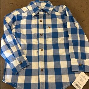 Carter's Blue and White Plaid Button-Down Shirt